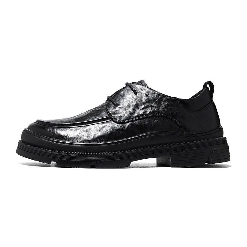 LUOMAIKE Casual Leather Shoes Men's Low Top Black, Brown