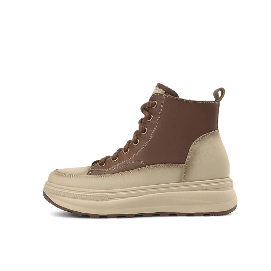 BOERDIQI Top Grain Cow Leather Short Snow Boots Women's
