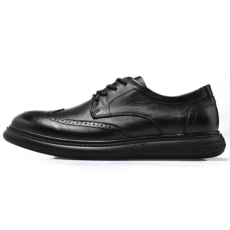 XIMO BULL Cow Leather Casual Shoes Men's Black