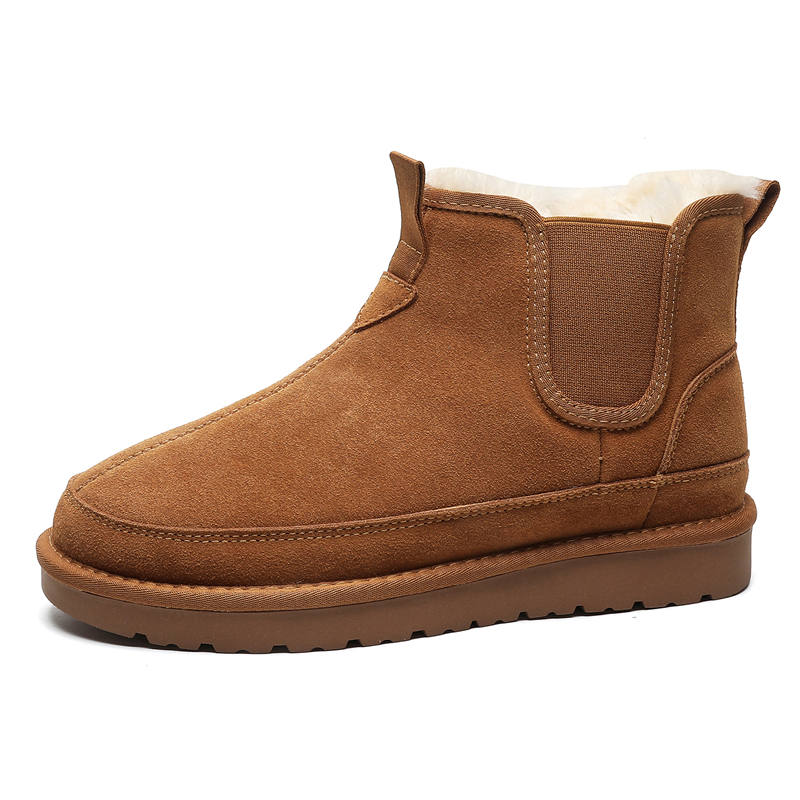 KAQIAODI Cow Suede Short Snow Boots Unisex