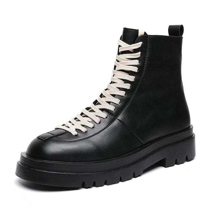 V ZERO FIVE V ZERO FIVE Microfiber Leather Short Combat Boots 3cm Men's Black