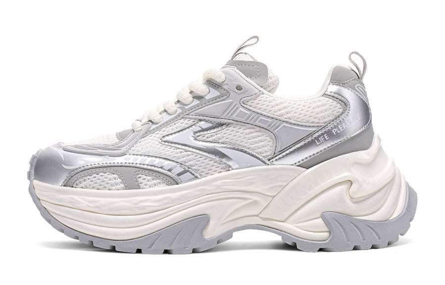 C°BANNER Chunky Sneakers Women's Low Top Silver