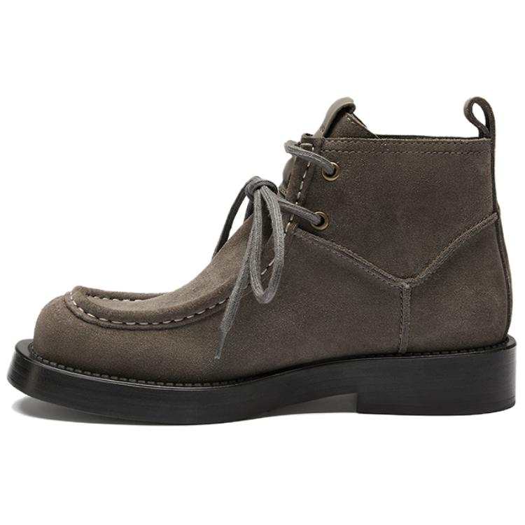 LE SAUNDA Le Saunda Cow Split Leather Short Combat Boots Women's