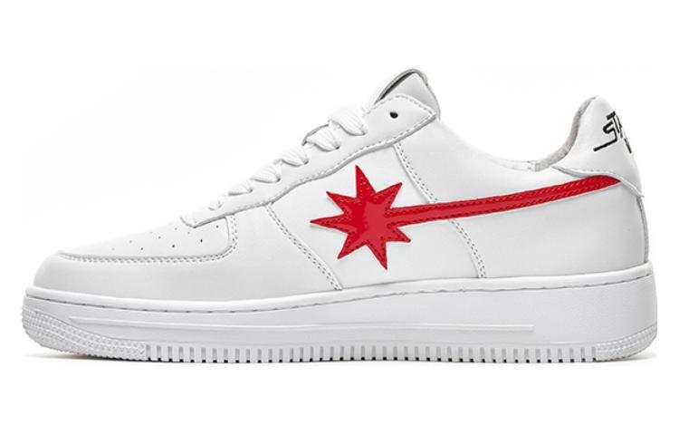Starwalk Soldier Stars Shoes Shooting Stars American Casual Versatile Low top Skateboard Shoes Unisex White Red
