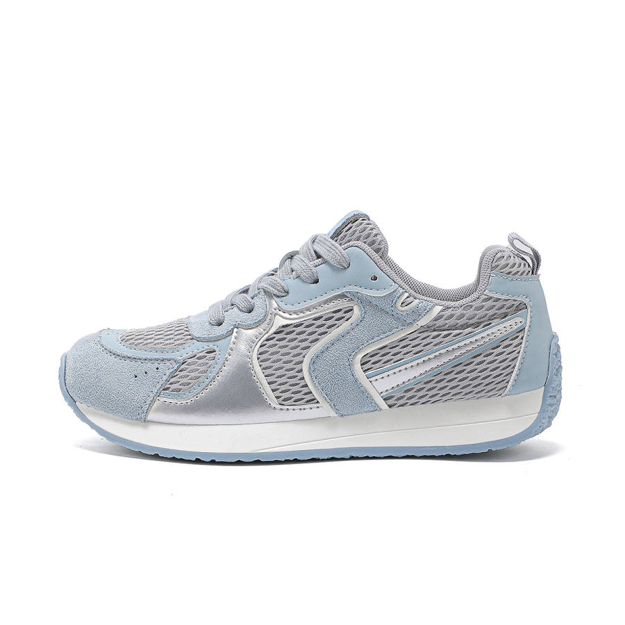 La Chapelle Synthetic Leather Low top Casual Shoes Women's Gray Blue