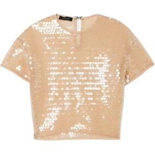 Mugler T Shirts Women's Dark Khaki Crew Neck