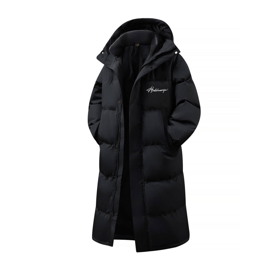 HUANQIU Puffer Jackets Unisex Hooded Thickened Padded Puffer Jacket