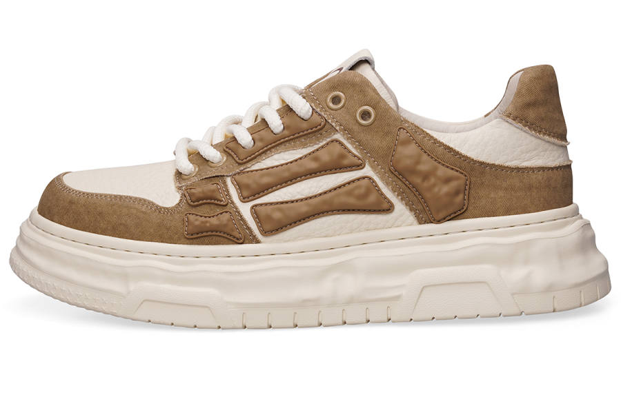 BOSSSUNWEN Cow Leather Stylish Skateboarding Shoes Men's