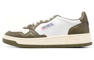 AUTRY Medalist Leather Low White Olive Women's