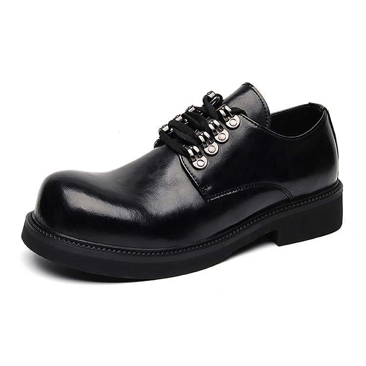 KAQIAODI Cow Split Leather Casual Shoes Men's Black