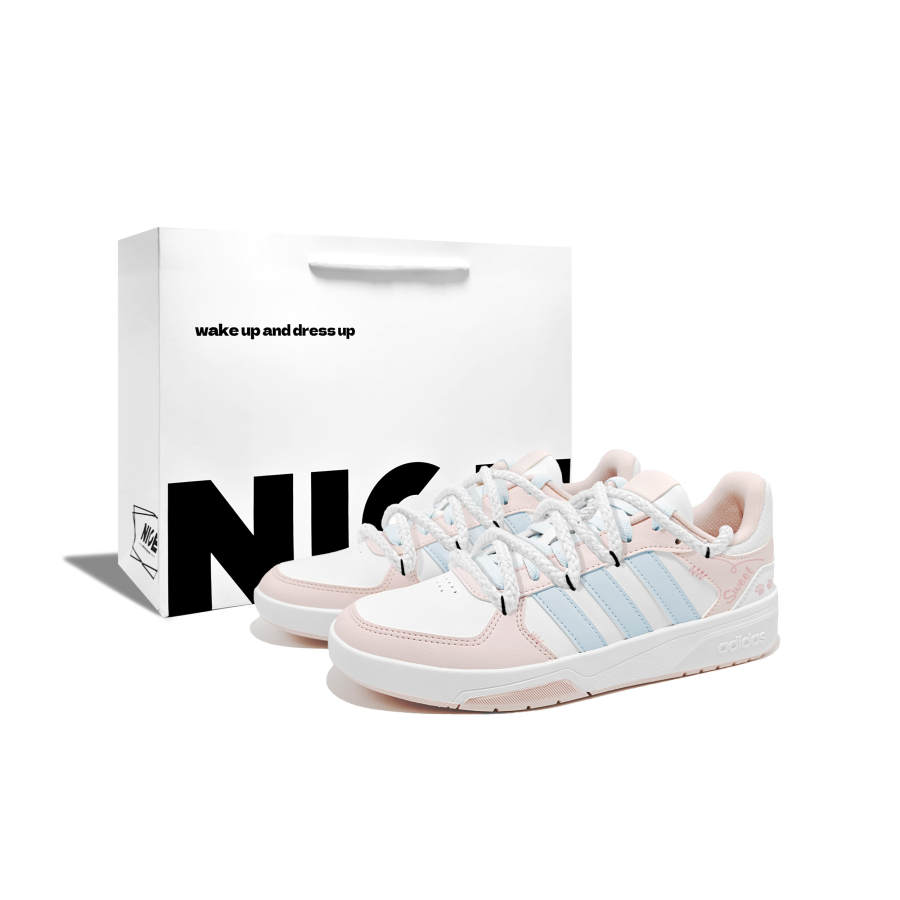 Adidas Adidas COURTBEAT Meowth Sweetheart, 2 Synthetic Leather Cushioning Abrasion Resistant Slip Resistant Low top
