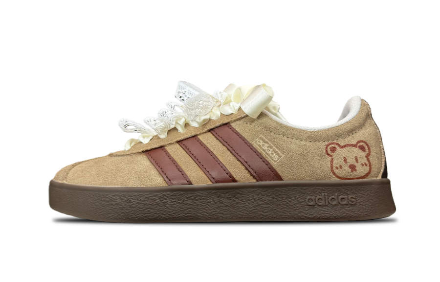 Adidas Adidas Vl Court Classic Caramel Bear Abrasion Resistant Balance Lightweight Moisture Wicking