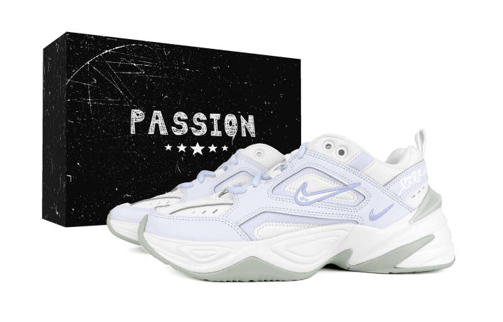 Nike Nike M2K Tekno Blue Ice Box Abrasion Resistant Height Increasing Low top Chunky Sneakers Women's Blue White