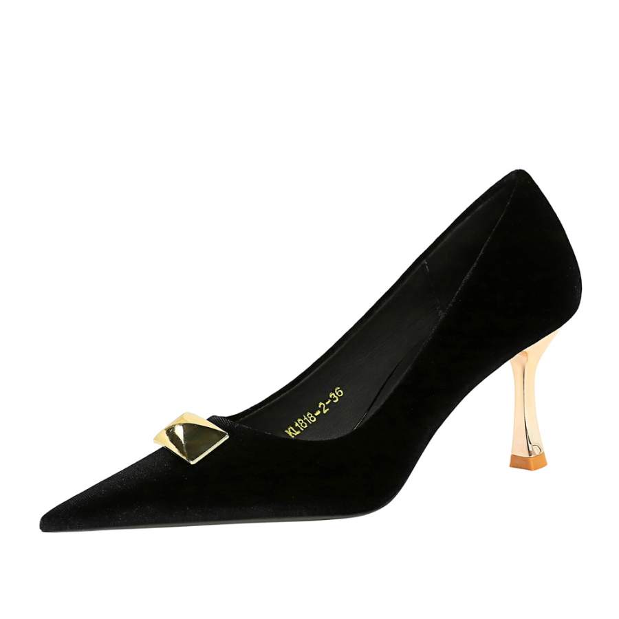 QITUMAUL Slim Heel High Heels 7cm Women's