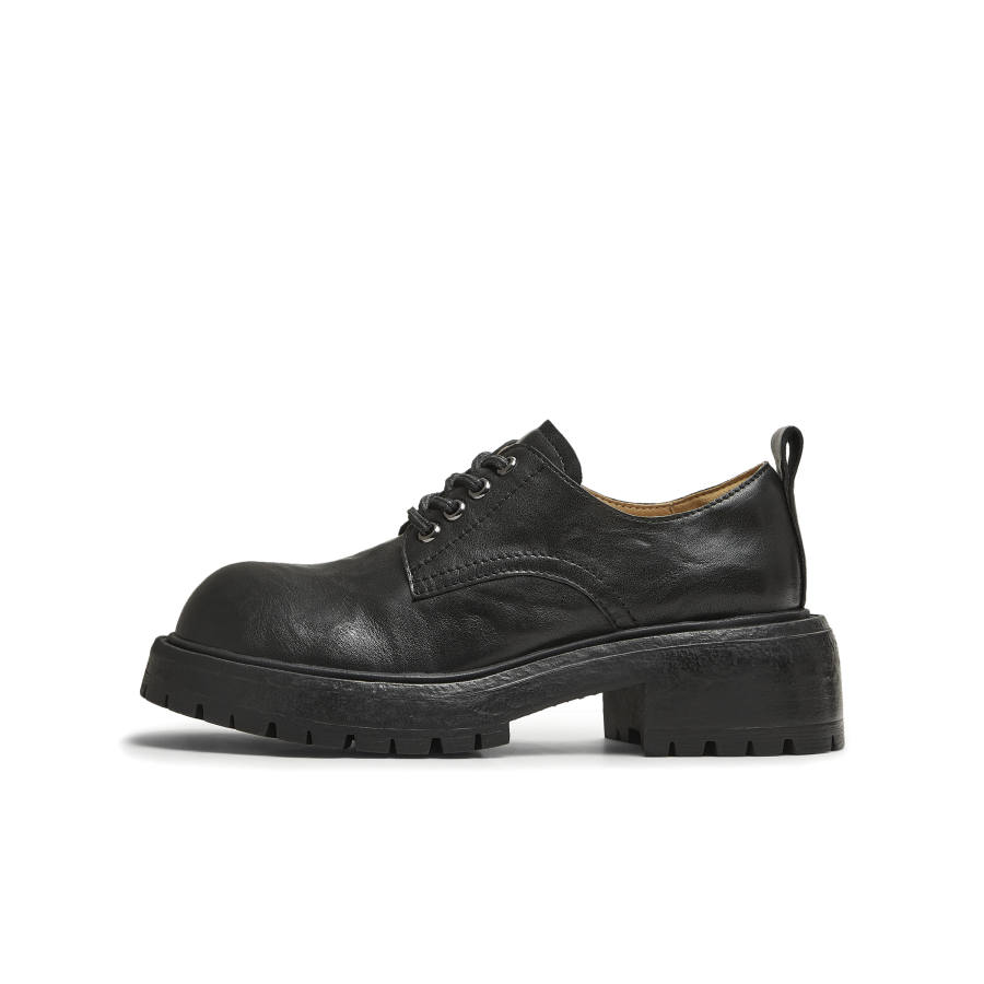 Teenmix Cow Leather Casual Shoes 5CM Women's Black