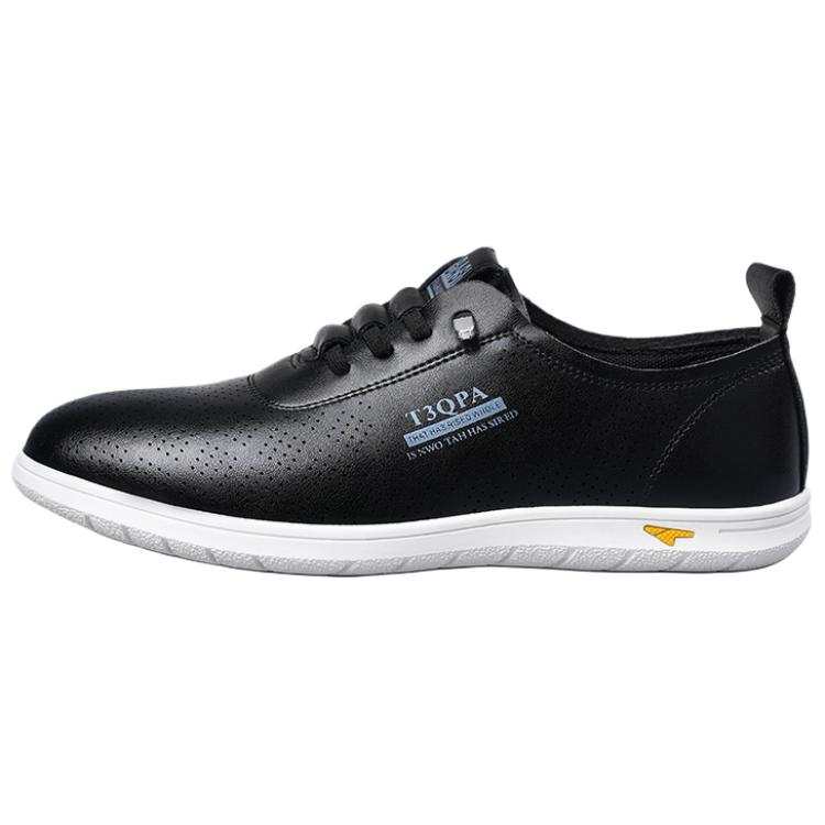 YINGLUNQISHI Top Grain Cow Leather Casual Shoes Men's Black