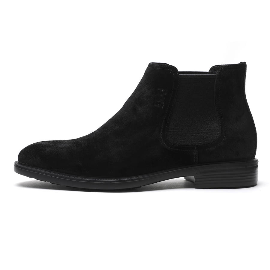 ELLE HOMME Cow Suede Chelsea Boots Men's Black