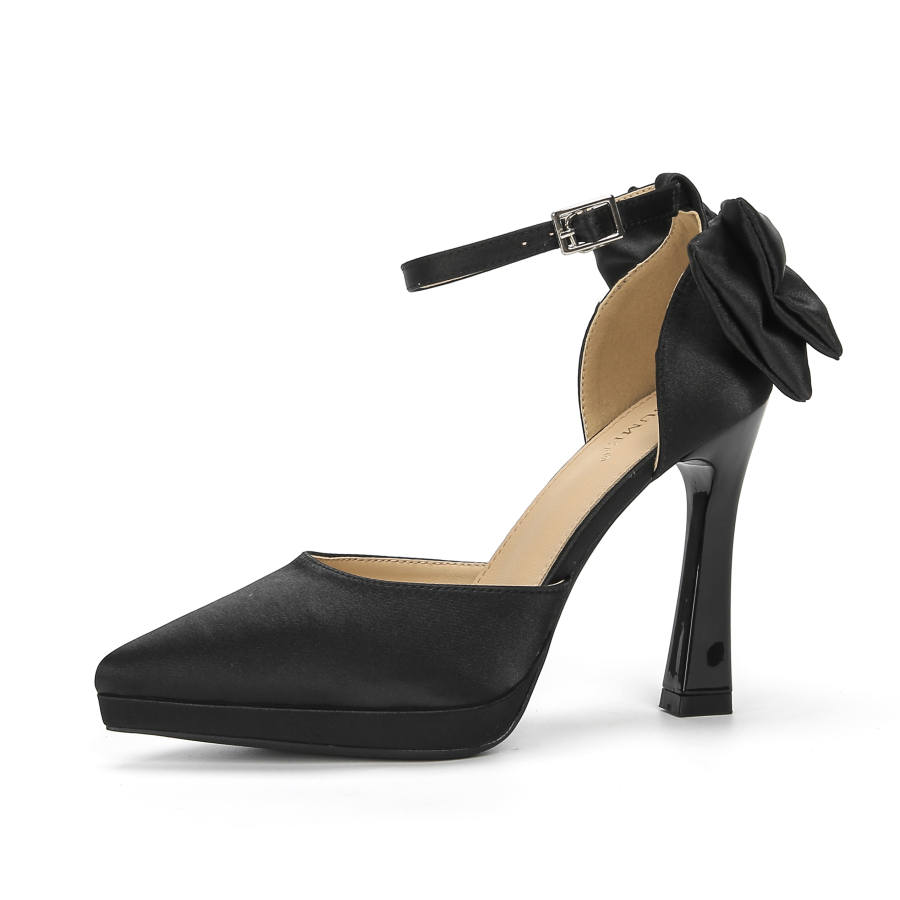 Zubumei Silk Chunky Heel High Heels 10cm Women's