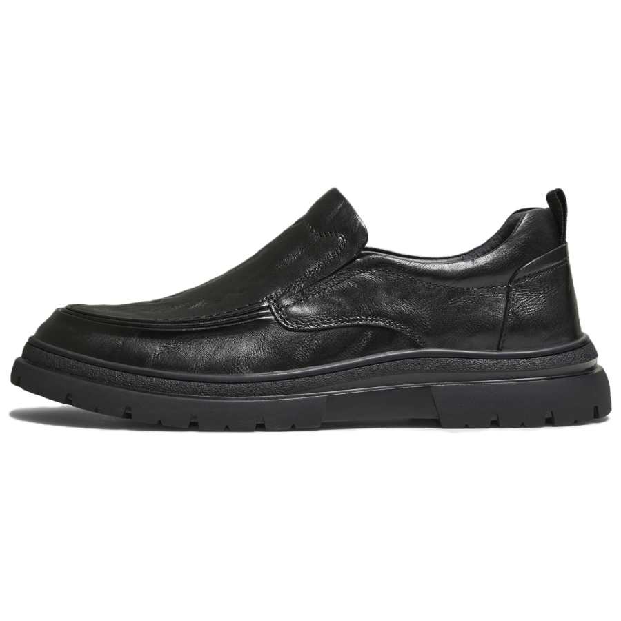 Tata Casual Leather Shoes Men's Low Top Black