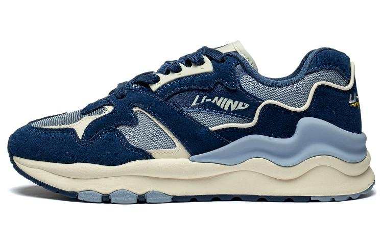 Li-Ning Li Ning 001 Mountains And Seas Slip Resistant Abrasion Resistant Low top Casual Shoes Men's Blue Gray
