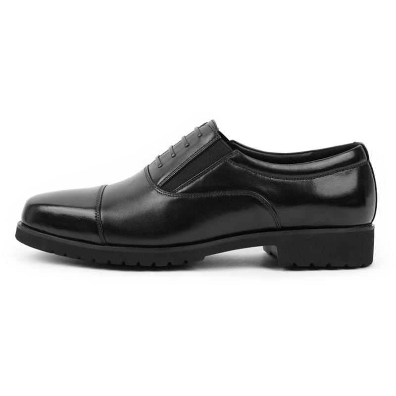 SHUSHUJIA Top Grain Cow Leather Casual Leather Shoes Men's Black