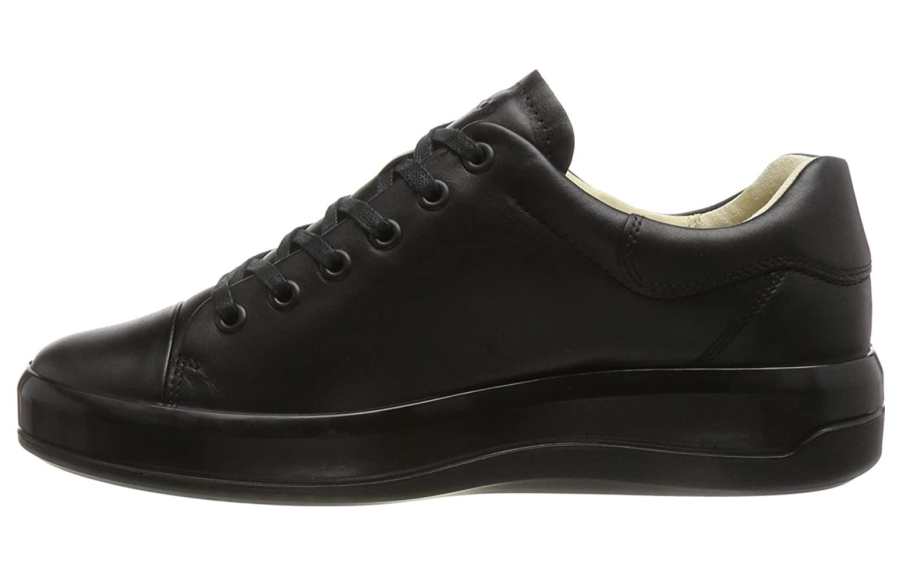 Ecco Leather Stylish Skateboarding Shoes Women's Black