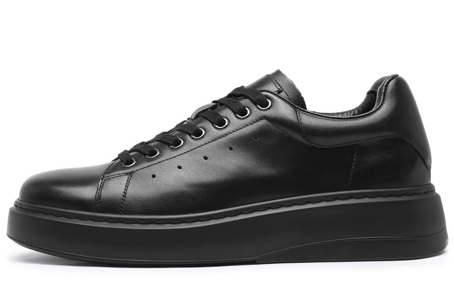 Desai Top Grain Cow Leather Skateboard Shoes Men's Black