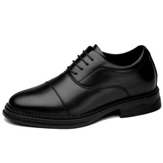 SULEGAO Cow Split Leather Business Commuting Dress Shoes Men's Black