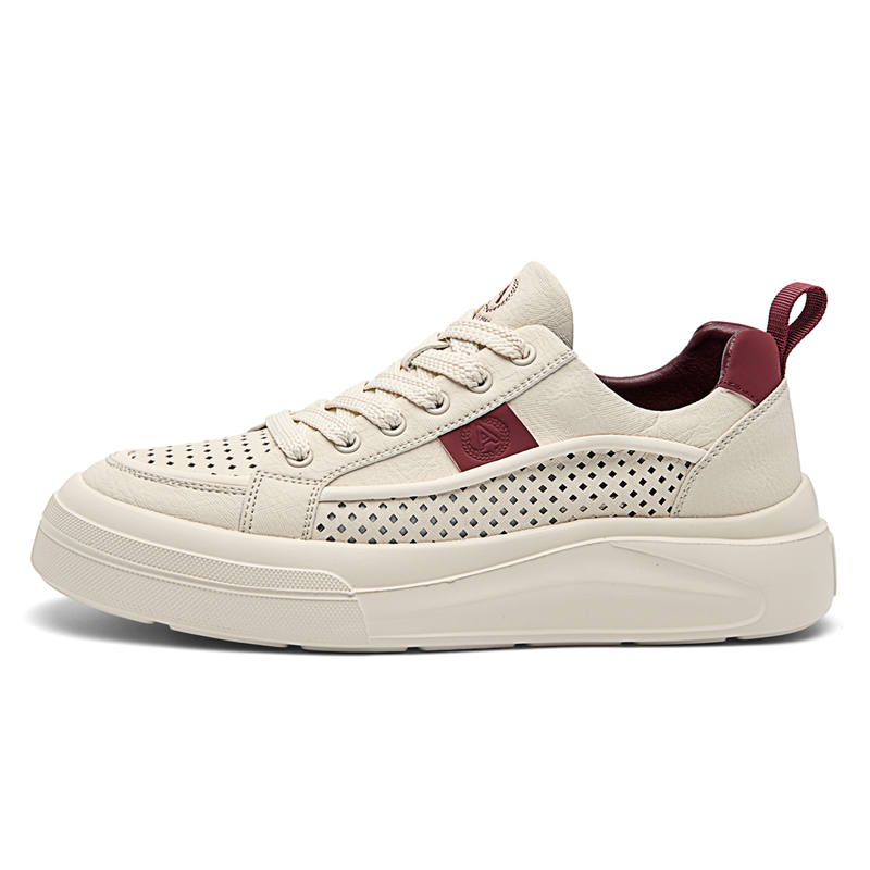 AOKANG Air Force 1 Collection Slip Resistant Abrasion Resistant Low top Skateboard Shoes Men's White Red