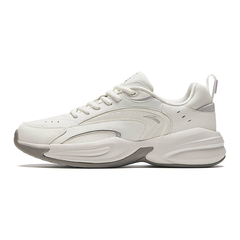 Anta Synthetic Leather Wear resistant And Lightweight Low top Casual Shoes Women's Gray