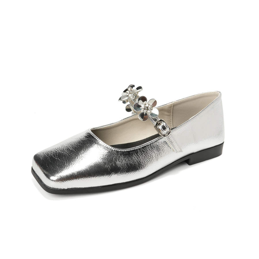 QITUMAUL Microfiber Leather Chunky Heel Mary Jane Shoes Women's