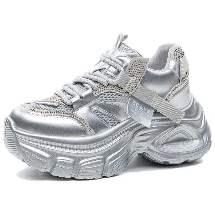 WEIMEIZHIMI Microfiber Leather Breathable Low top Chunky Sneakers Women's
