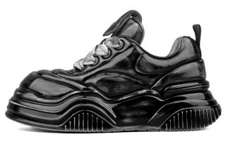 XIE SHE Microfiber Leather Height Increasing Lightweight Slip Resistant Low top Chunky Sneakers Unisex