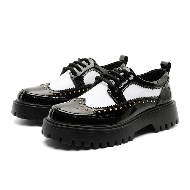 PAVEA PAVEA Microfiber Leather Casual Shoes Men's Black White