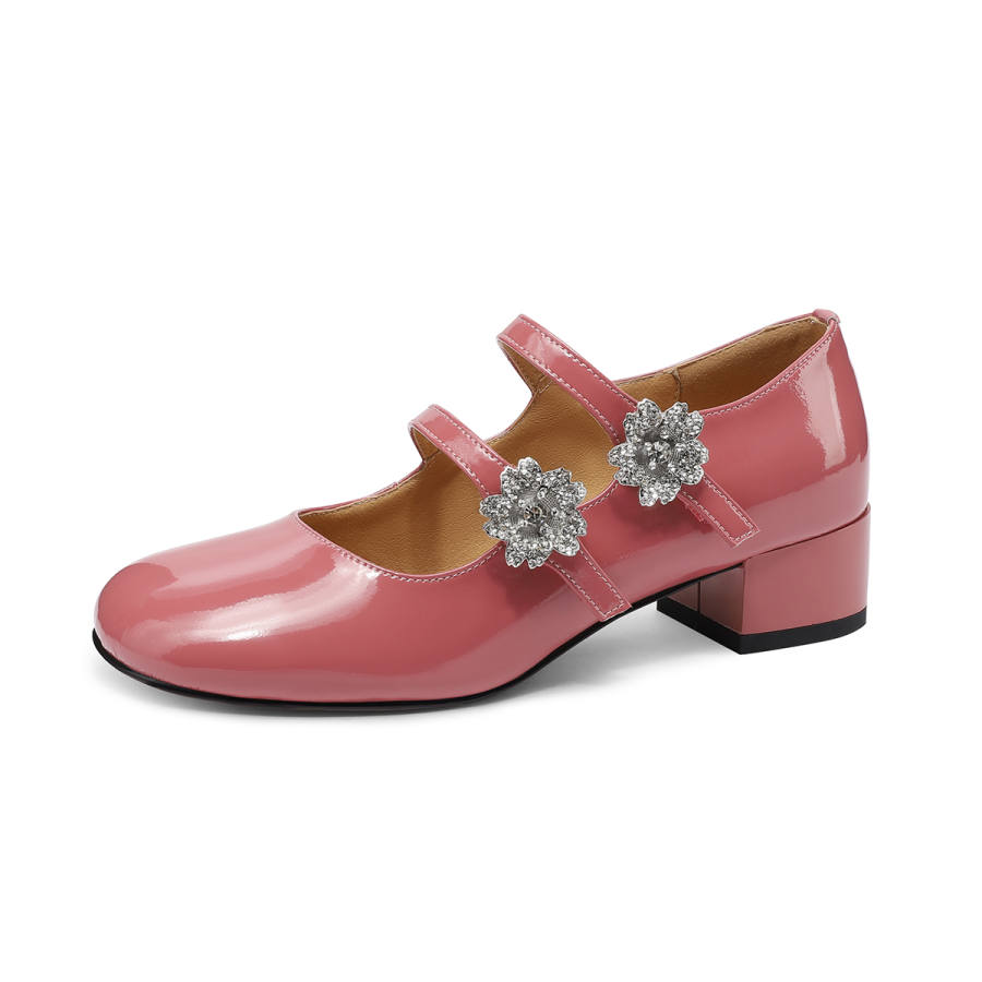 FMM Sweet Style Mary Jane Shoes Women's 2025 Fall Date Low Vamp Unlined Shoes Chanel Inspired Commute Leather Shoes