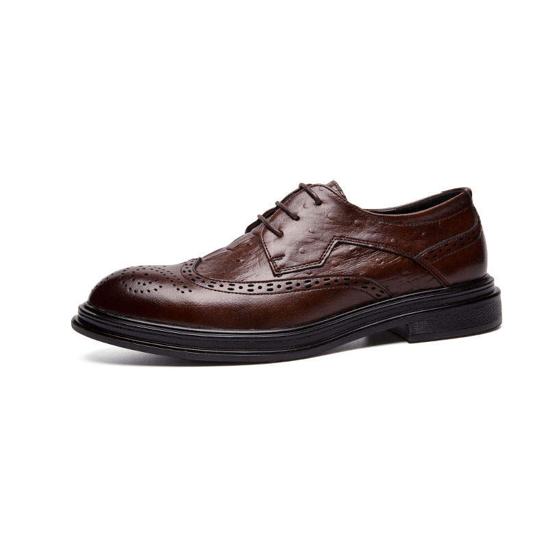 DUNNU Casual Leather Shoes Men's Low Top Black