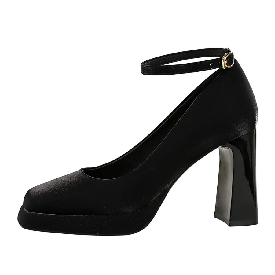 QITUMAUL Patent Leather Mary Jane Shoes 9cm Women's