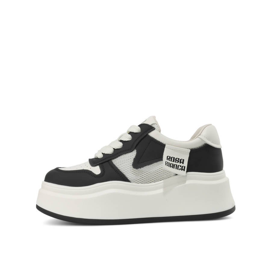 Rosa Bianca Textile, Cow Leather Low top Skateboard Shoes Women's