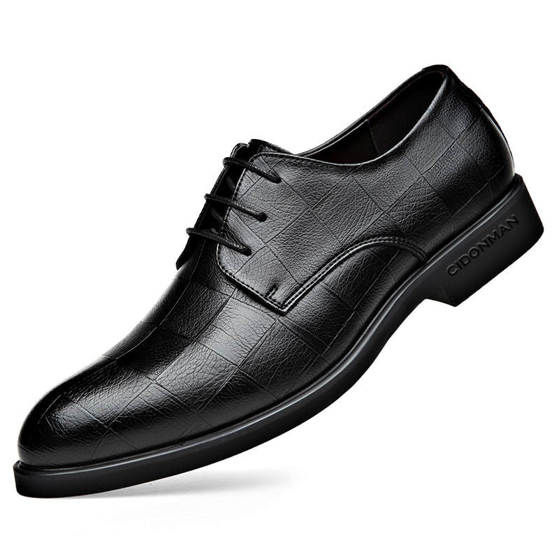 CITONGXIANSHENG Cow Split Leather Dress Shoes Unisex Black