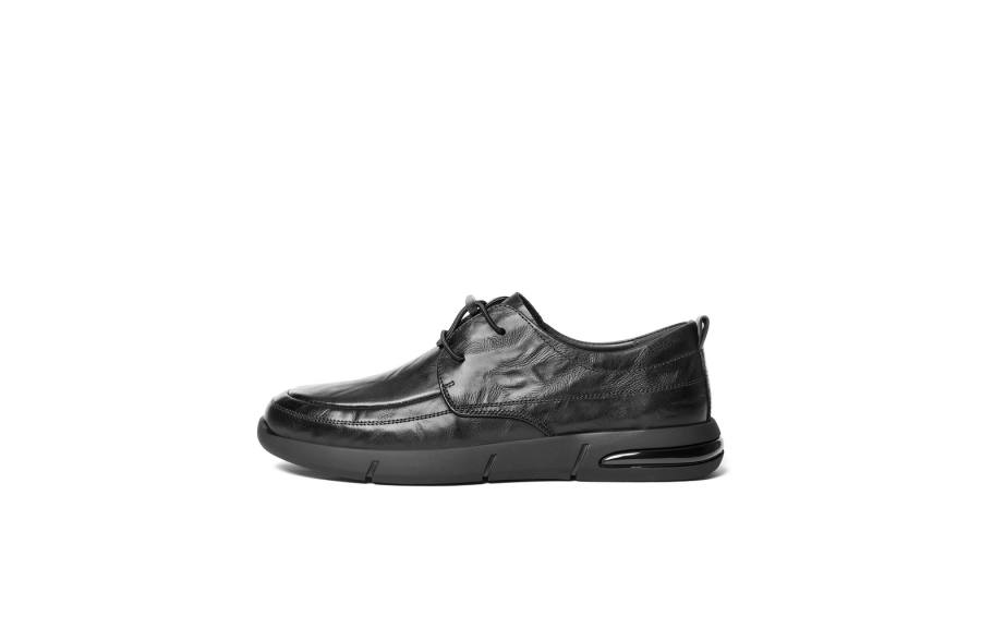 BELLE Casual Leather Shoes Men's Low Top Black