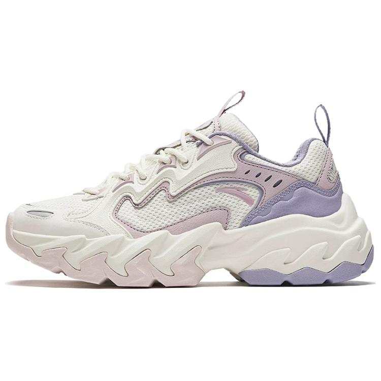 Anta Rock Slip Resistant Abrasion Resistant Low top Casual Shoes Women's White Pink Purple