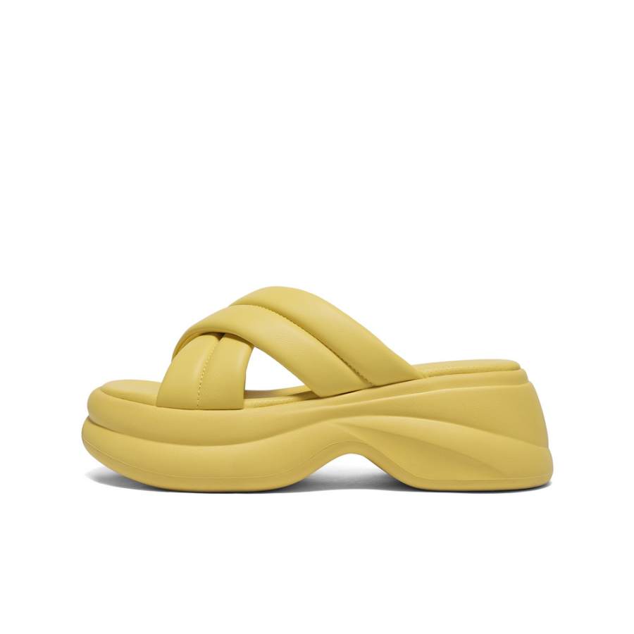 BELLE Slide Slippers Women's Black/Yellow/Beige