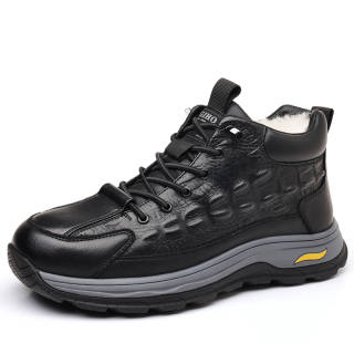 GIHO Cow Leather Mid top Casual Shoes Men's Black