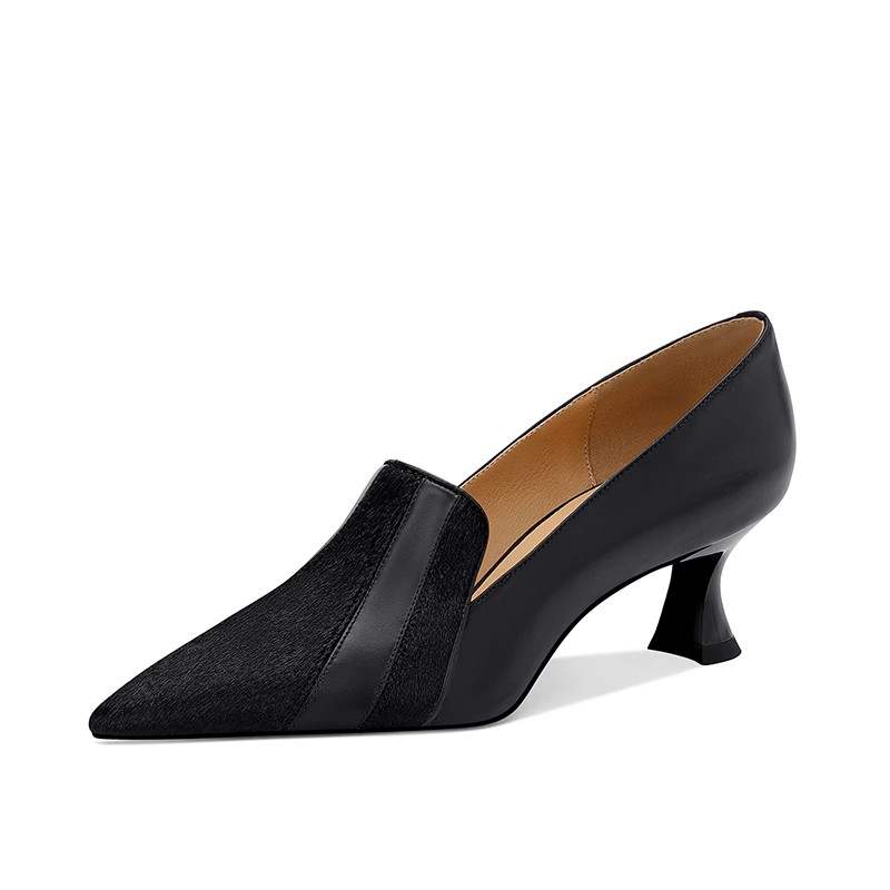 JESSICA SOPHIA Flared Heel High Heels 5CM Women's Black