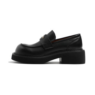 MIS. DANNY Cow Split Leather Loafers 5CM Women's