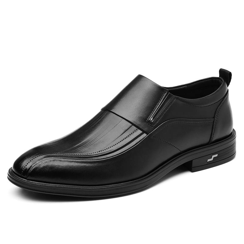 Shanpijiang Casual Leather Shoes Men's Low Top Black/Brown