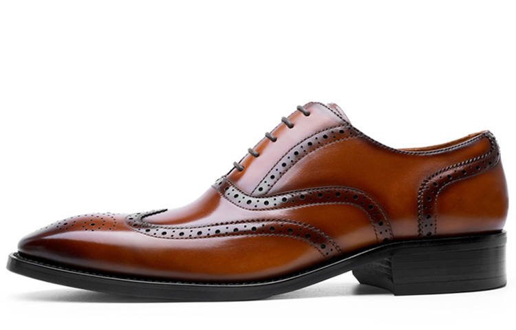 Desai Top Grain Cow Leather Dress Shoes Men's Brown