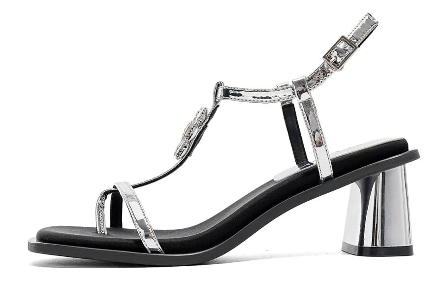 EBLAN EBLAN One Strap Sandals Women's Silver