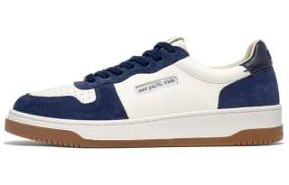 East Pacific Trade Leather Low top Skateboard Shoes Unisex White Blue
