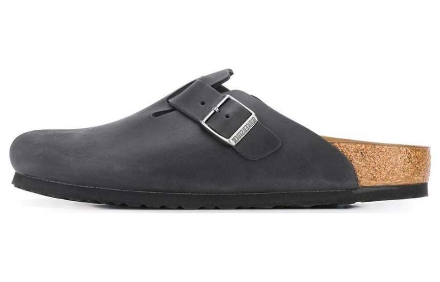 Birkenstock Rubber Sole No Special Function Slippers Unisex Black Narrow Fit